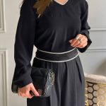 اورال مجلسی آيروبين مشكي آستين بلند