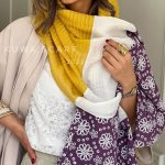 شال طرحدار با خرج کار گلدار