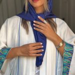 روسری تافته هندی سرمه ای