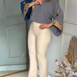 شلوار کرپ کرم