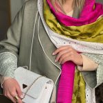 شال طرحدار سرخابی سبز