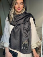 شال تافته مشکی با اکسسوری چهره - Image 2
