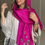 شال تافته سرخابی با اکسسوری آینه