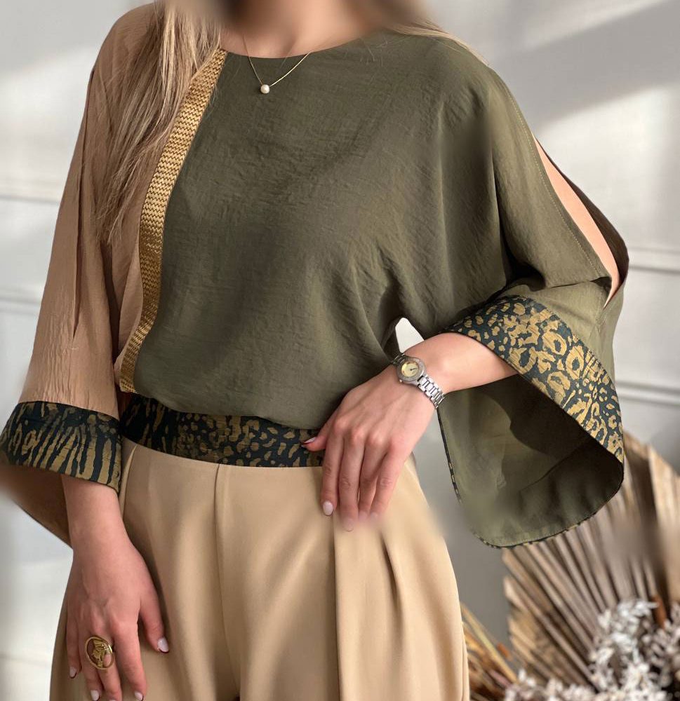شومیز تک گلاره سبز