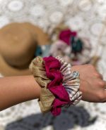 پک سه عددی کش مو‌   سرخابی /طلایی/ گلدار - Image 2