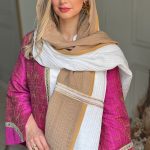 شال وال كرم سفيد نواردار