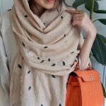 شال لينن گلدوزي شده وارداتي