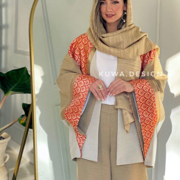 مانتو نوژیان کرم و نارنجی