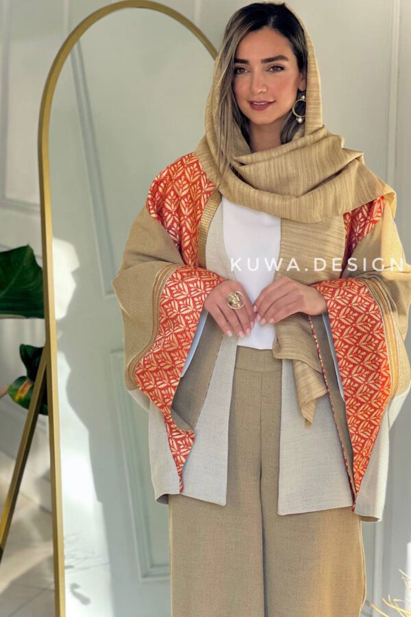 مانتو نوژیان کرم و نارنجی