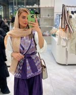 ست مجلسی جلیقه و شلوار هه ورین بنفش