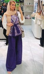 ست مجلسی جلیقه و شلوار هه ورین بنفش - Image 2