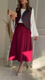 دامن مجلسی بغل پیلی دار وناز