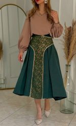 دامن مزونی هیوان سبز چمنی