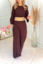 اورال زنانه پَر کرپ قهوه ای