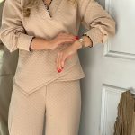 ست بلوز و شلوار درس کرم