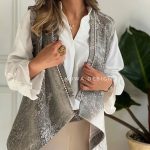 ست جلیقه و شلوار هالان طوسی