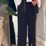 شلوار مشکی چاکدار آرو