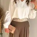 شومیز سفید هانیس