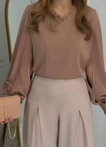 شلوار شیک پارچه ای شلر کرم - Image 3